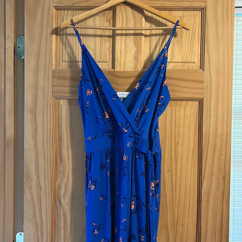 Blue with Floral Print Jumpsuit
